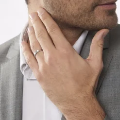 Histoire d'Or Alliance Abygail Ruban Plat Argent Blanc Discount