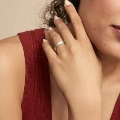 Histoire d'Or Alliance Aelyne Ruban Plat Argent Blanc Best