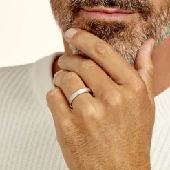 Histoire d'Or Alliance Aelyne Ruban Plat Argent Blanc Best