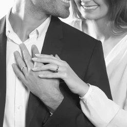 Histoire d'Or Alliance Aphroditia Demi Jonc Bombe Platine Blanc