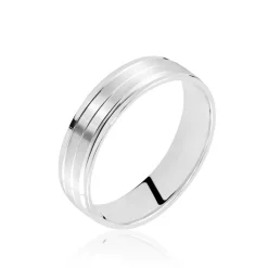 Histoire d'Or Alliance Basile Ruban Plat Or Blanc Sale