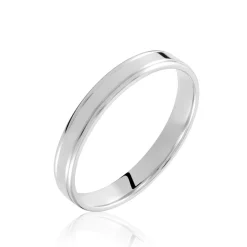 Histoire d'Or Alliance Beatrice Ruban Plat or blanc Sale