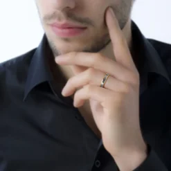 Histoire d'Or Alliance Beatrice Ruban Plat Or Bicolore Discount