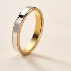 Histoire d'Or Alliance Beatrice Ruban Plat Or Bicolore Outlet