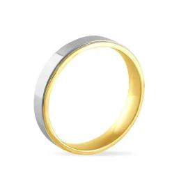Histoire d'Or Alliance Beatrice Ruban Plat Or Bicolore Sale