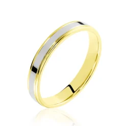 Histoire d'Or Alliance Beatrice Ruban Plat Or Bicolore Discount