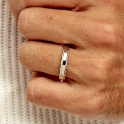 Histoire d'Or Alliance Beritan Demi Jonc Classique Argent Blanc