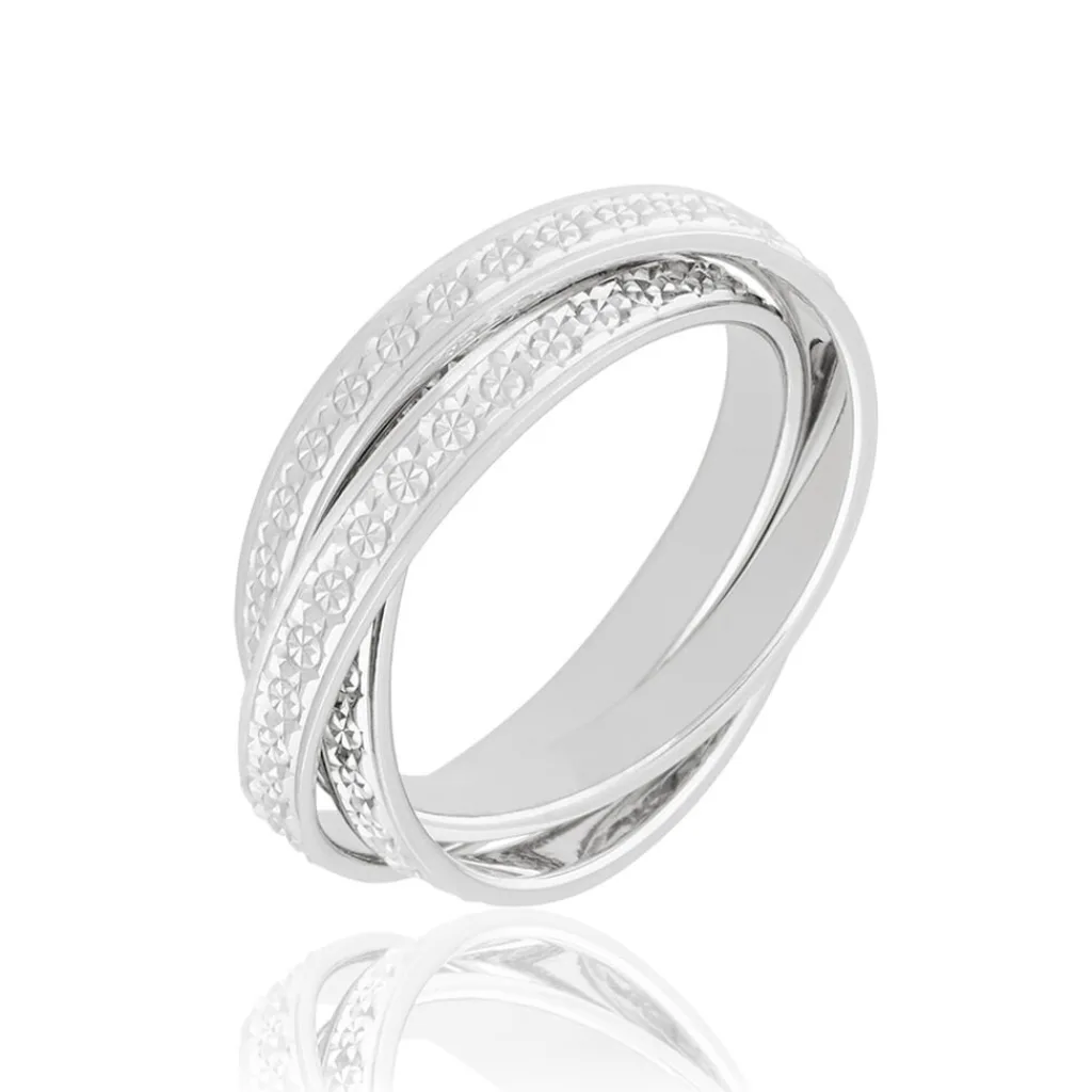 Histoire d'Or Alliance Bertina Demi Jonc Classique Or Blanc Hot