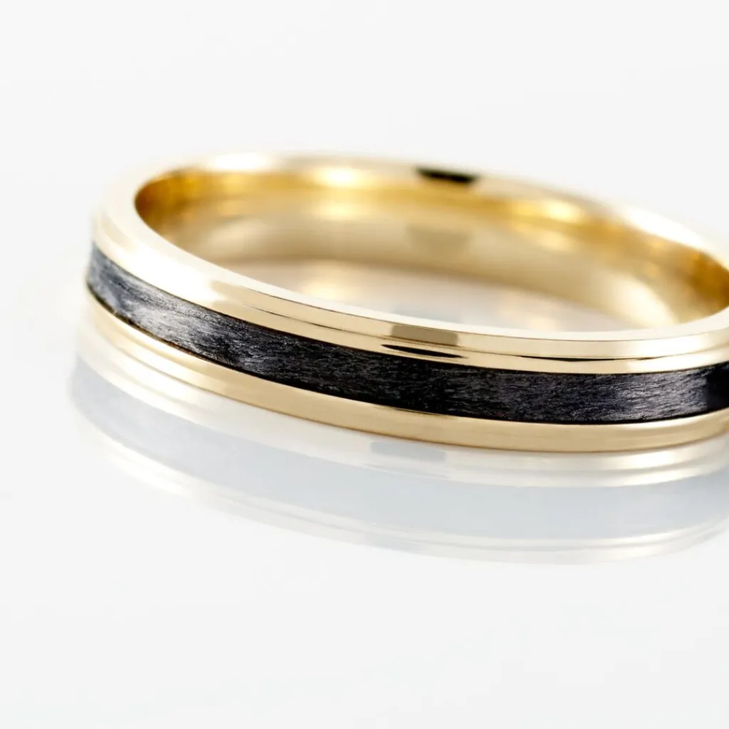 Histoire d'Or Alliance Camille Ruban Plat or jaune