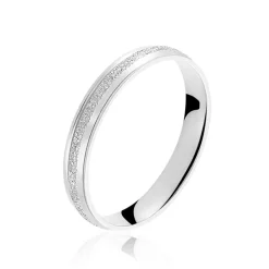 Histoire d'Or Alliance Caroline Sablee Demi Jonc Classique or blanc Hot