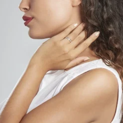 Histoire d'Or Alliance Caroline Sablee Demi Jonc Classique or blanc Hot