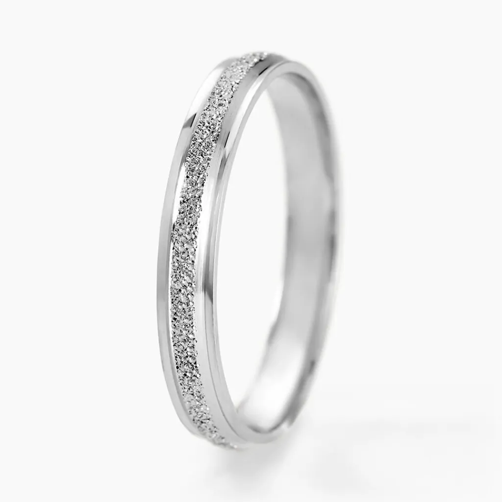 Histoire d'Or Alliance Caroline Sablee Ruban Plat or blanc Discount