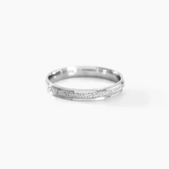 Histoire d'Or Alliance Caroline Sablee Ruban Plat or blanc Discount