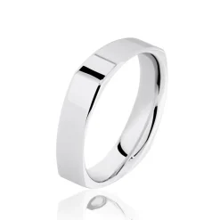 Histoire d'Or Alliance Carree Polie Or Blanc Clearance