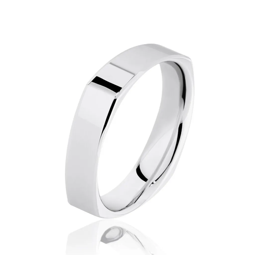 Histoire d'Or Alliance Carree Polie Or Blanc Clearance