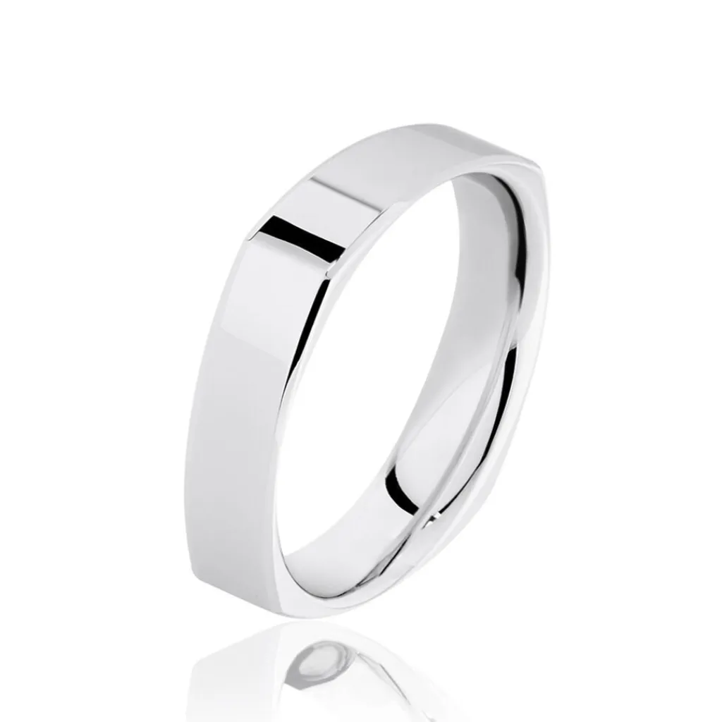 Histoire d'Or Alliance Carree Polie Or Blanc