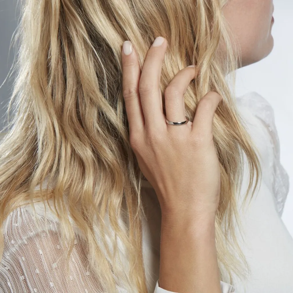 Histoire d'Or Alliance Celestyn Demi Jonc Classique Palladium Blanc Hot