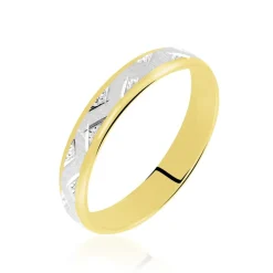 Histoire d'Or Alliance Cesarius Ruban Plat Or Bicolore Discount