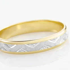 Histoire d'Or Alliance Cesarius Ruban Plat Or Bicolore Discount