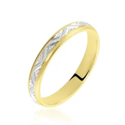 Histoire d'Or Alliance Cesarius Ruban Plat Or Bicolore Hot