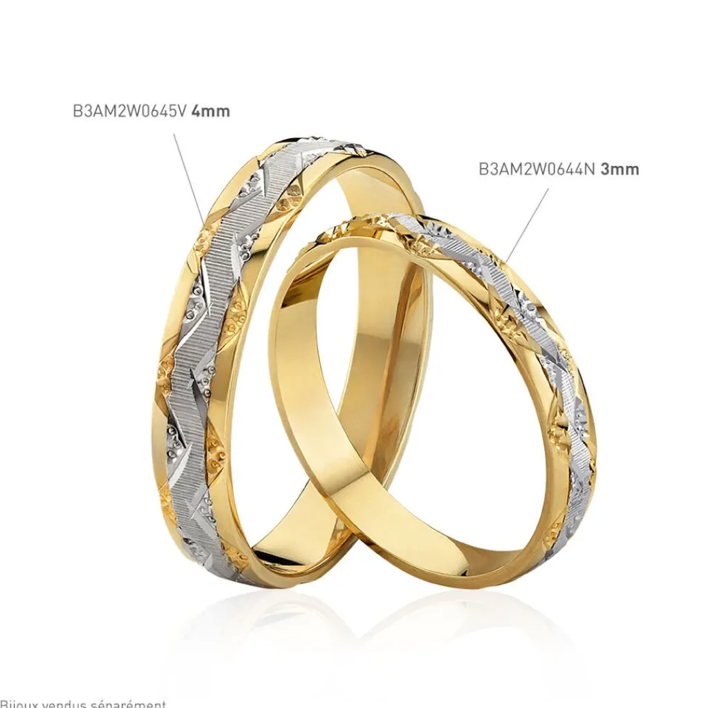 Histoire d'Or Alliance Clotilde Demi Jonc Classique or bicolore Hot