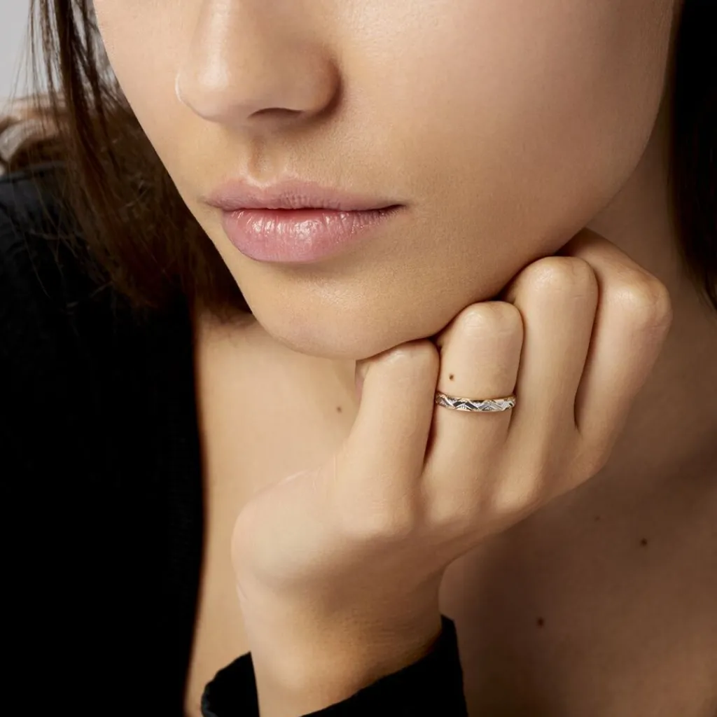 Histoire d'Or Alliance Clotilde Demi Jonc Classique or bicolore Hot