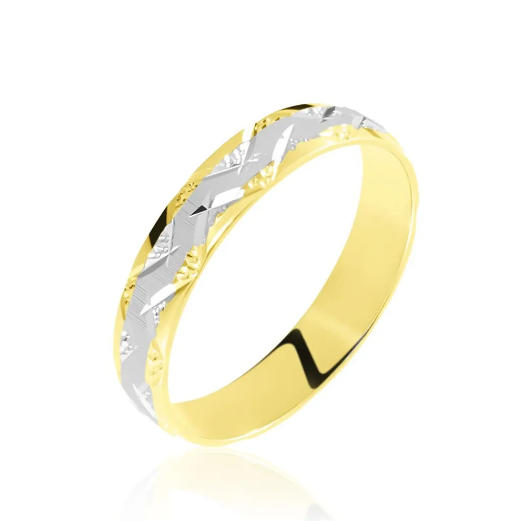 Histoire d'Or Alliance Clotilde Ruban Plat or bicolore Clearance