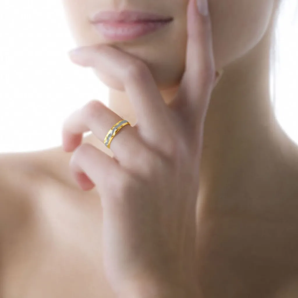 Histoire d'Or Alliance Clotilde Ruban Plat or bicolore Clearance