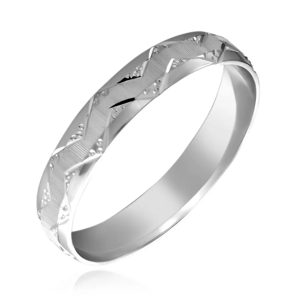 Histoire d'Or Alliance Clotilde Ruban Plat or blanc