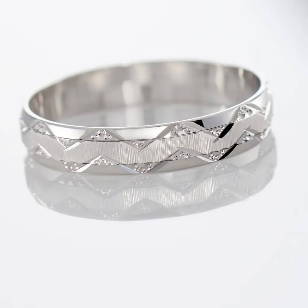 Histoire d'Or Alliance Clotilde Ruban Plat or blanc