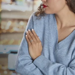 Histoire d'Or Alliance Clotilde Ruban Plat or blanc