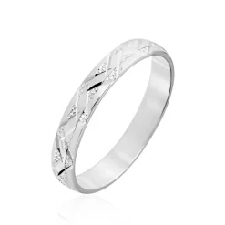 Histoire d'Or Alliance Clotilde Ruban Plat or blanc Hot