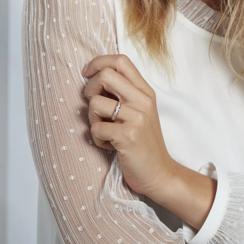 Histoire d'Or Alliance Clotilde Ruban Plat or bicolore Outlet