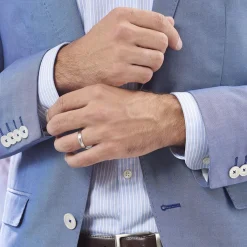 Histoire d'Or Alliance Damiana Ruban Plat Argent Blanc Sale