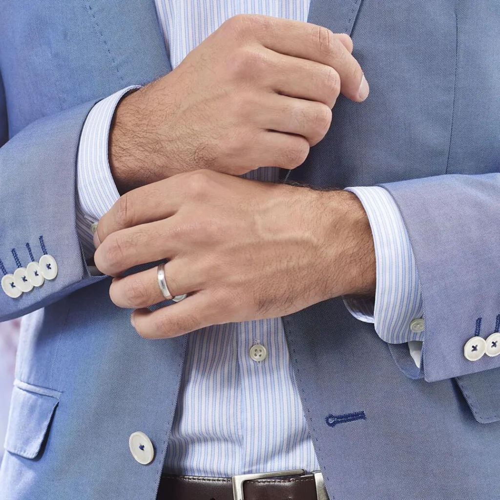 Histoire d'Or Alliance Damiana Ruban Plat Argent Blanc Sale