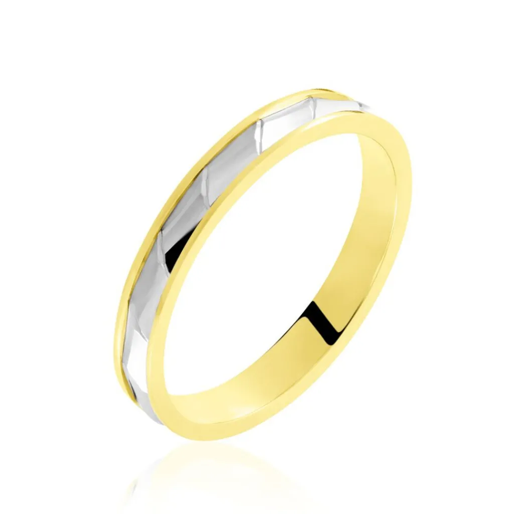 Histoire d'Or Alliance Daphna Ruban Plat Or Bicolore Clearance