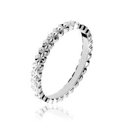 Histoire d'Or Alliance Dentelle 2 Rangs Diamantee Or Blanc New