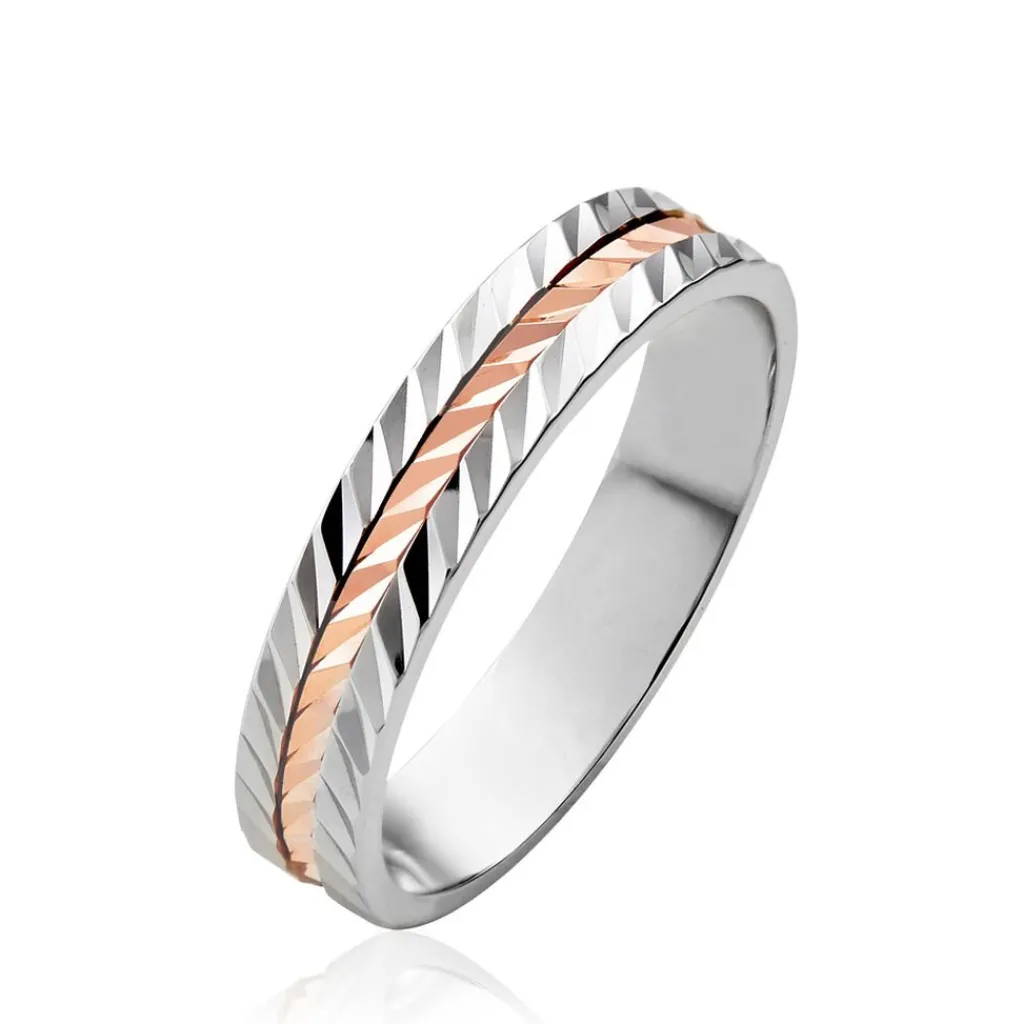 Histoire d'Or Alliance Diane Ruban Plat Or Bicolore Best