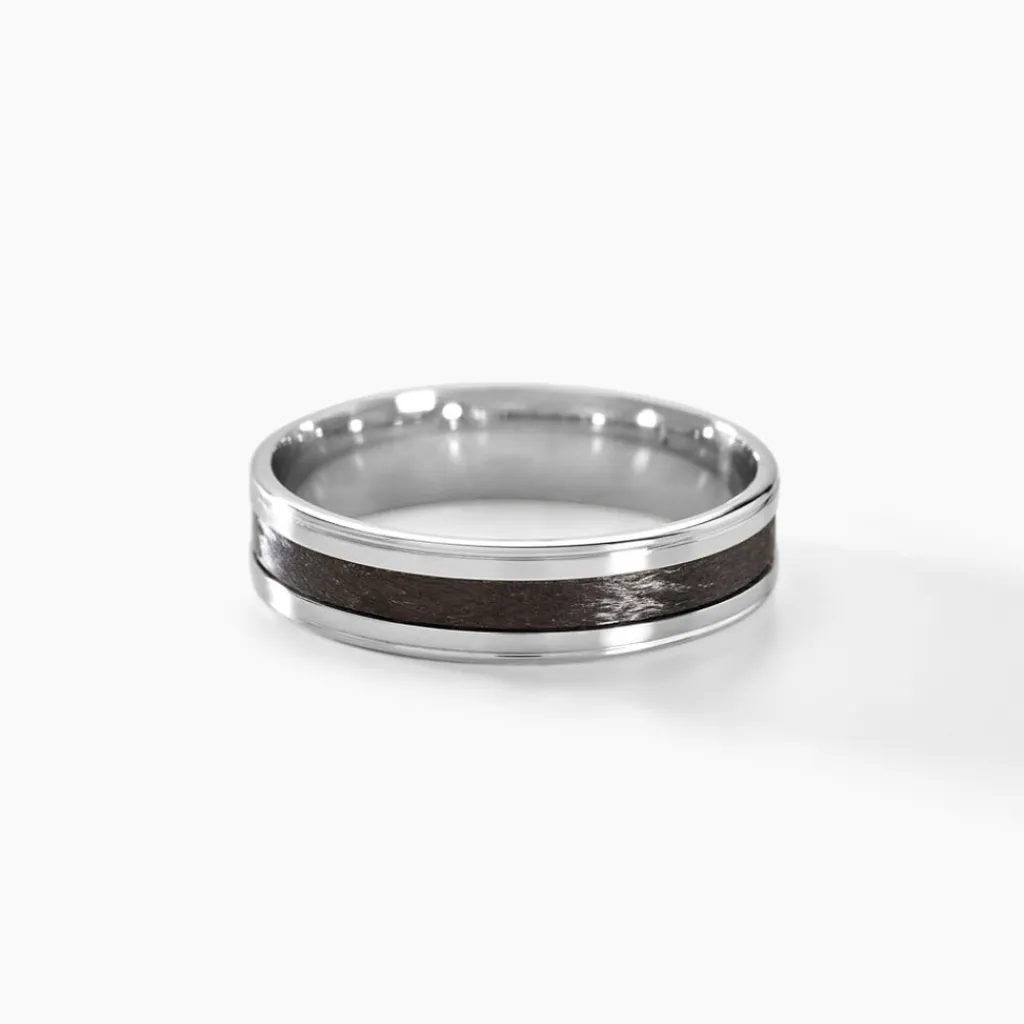 Histoire d'Or Alliance Dorianne Ruban Plat Argent Blanc Hot