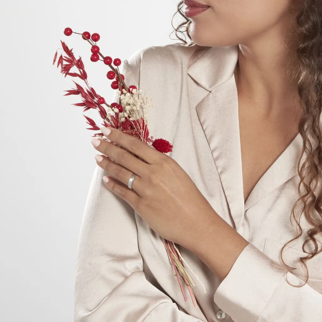 Histoire d'Or Alliance Edos Mat Ruban Plat Or Blanc