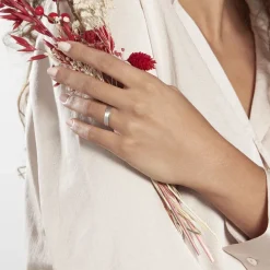 Histoire d'Or Alliance Edos Mat Ruban Plat Or Blanc