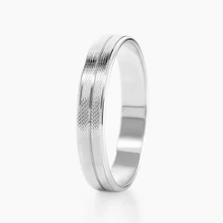 Histoire d'Or Alliance Edos Mat Ruban Plat Or Blanc Hot