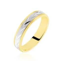 Histoire d'Or Alliance Effet Epi Mat Or Bicolore Best