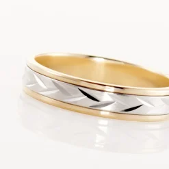 Histoire d'Or Alliance Effet Epi Mat Or Bicolore Best