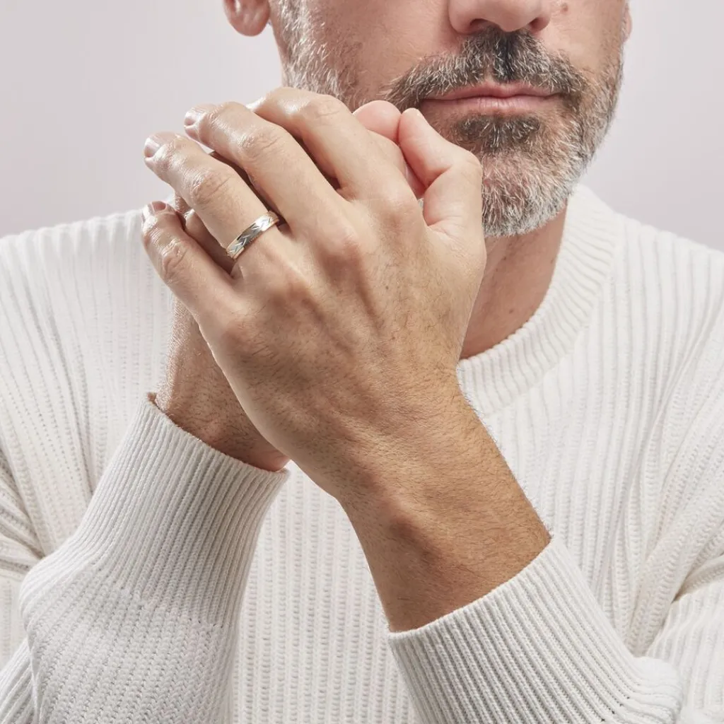 Histoire d'Or Alliance Effet Epi Mat Or Bicolore Best