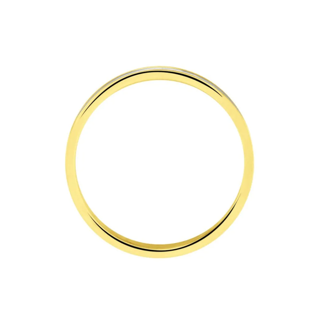 Histoire d'Or Alliance Effet Mat Ruban Plat Or Bicolore Clearance
