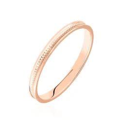Histoire d'Or Alliance Effet Perle Ruban Plat Or Rose