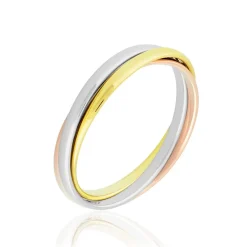 Histoire d'Or Alliance Entrelacee Demi Jonc Classique Or Tricolore Clearance