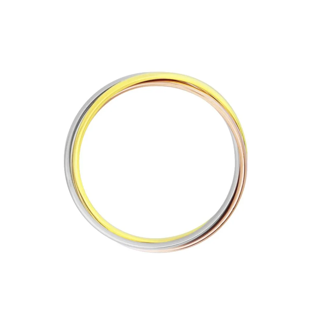 Histoire d'Or Alliance Entrelacee Demi Jonc Classique Or Tricolore Clearance