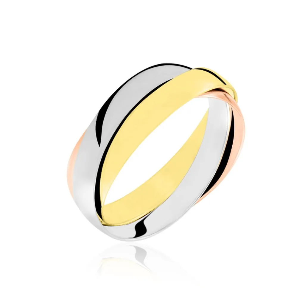 Histoire d'Or Alliance Entrelacee Ruban Plat Or Tricolore Outlet